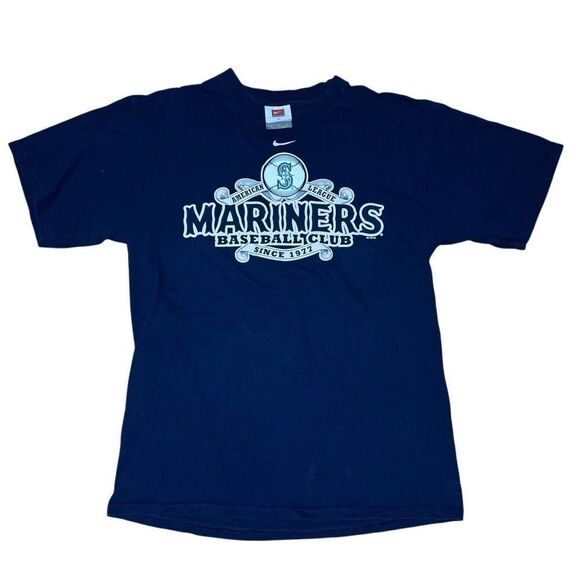 Y2K Nike Center Swoosh Seattle Mariners T Shirt Medium - Picture 1 of 4